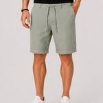 Linen Chino Shorts with Rolled Cuffs for Men