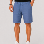 Linen Chino Shorts with Rolled Cuffs for Men