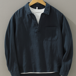 Denim Overshirt with Chest Pocket for Men