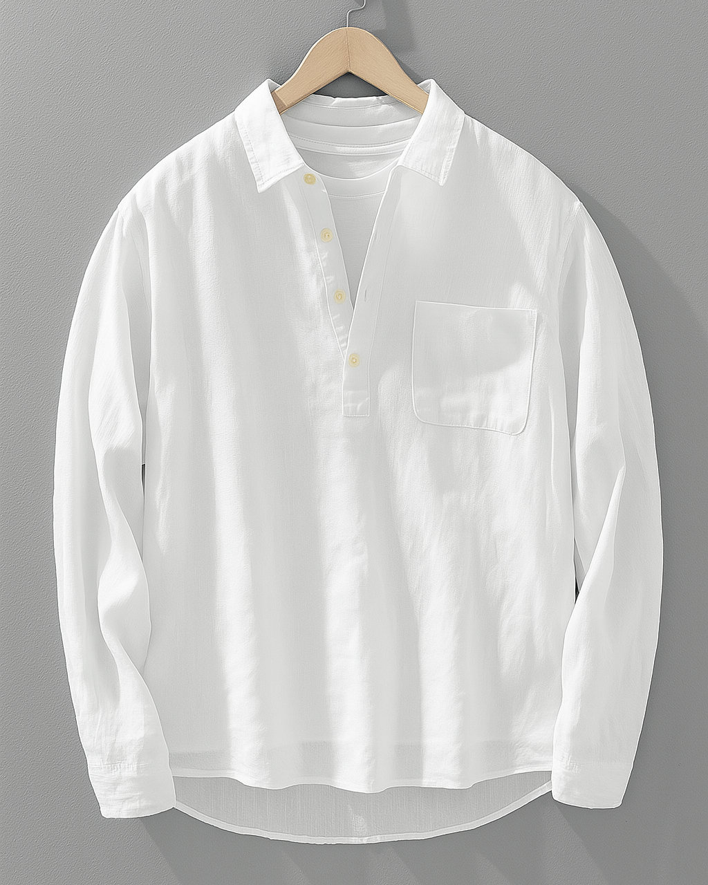 Denim Overshirt with Chest Pocket for Men