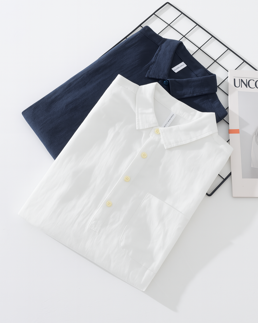 Denim Overshirt with Chest Pocket for Men