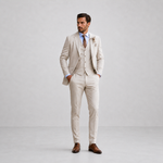 Linen Three-Piece Suit Set for Men