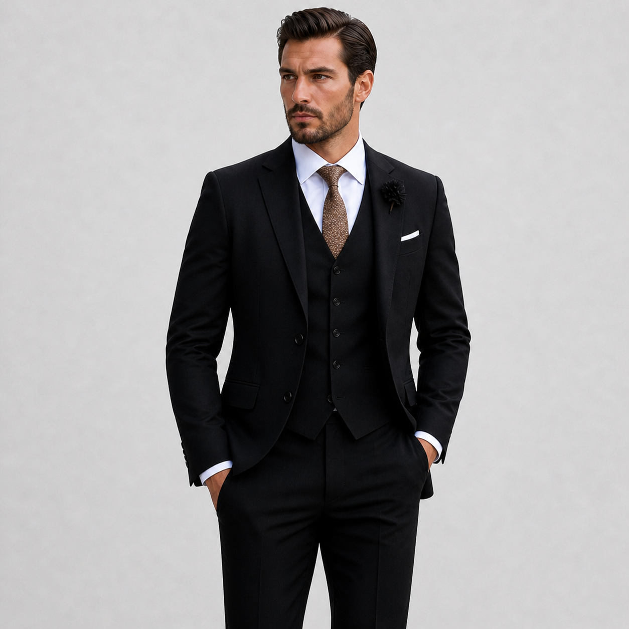 Linen Three-Piece Suit Set for Men