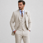 Linen Three-Piece Suit Set for Men