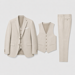 Linen Three-Piece Suit Set for Men