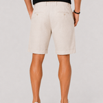 Linen Chino Shorts with Rolled Cuffs for Men