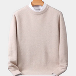 Crew Neck Ribbed Knit Jumper for Men