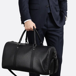 Cylindrical Leather Duffel Bag for Men