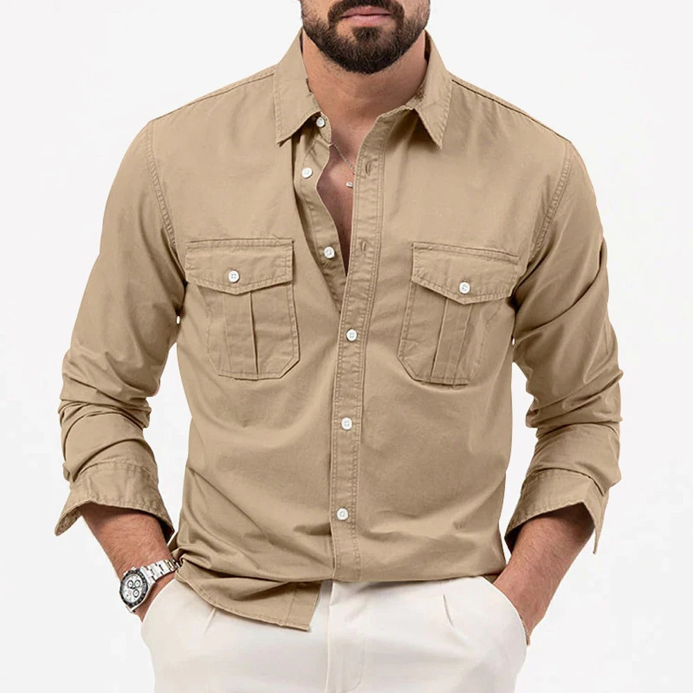 Wrinkle Resistant Button-Down Shirt for Men