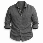 Linen Long Sleeve Collared Shirt for Men
