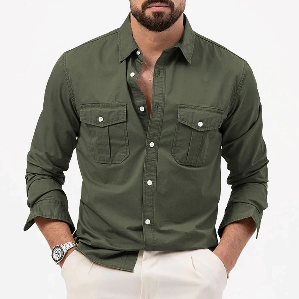 Wrinkle Resistant Button-Down Shirt for Men