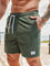 Ribbed Knit Elastic Waist Swim Shorts for Men