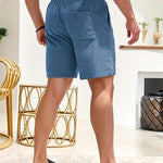 Ribbed Knit Elastic Waist Swim Shorts for Men
