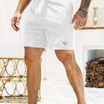 Ribbed Knit Elastic Waist Swim Shorts for Men