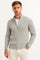 Ribbed Knit Zip-Up Cardigan for Men