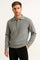 Ribbed Knit Polo Sweater with Structured Collar for Men