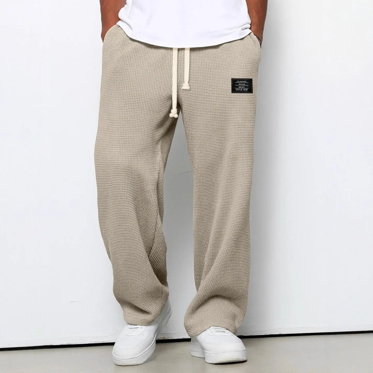 Wide Leg Drawstring Trousers for Men