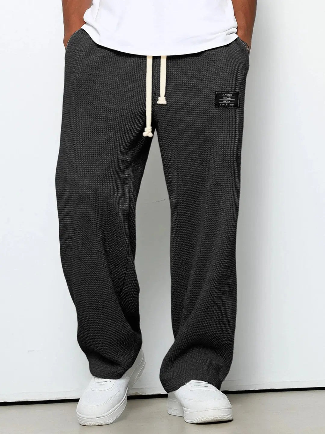 Wide Leg Drawstring Trousers for Men