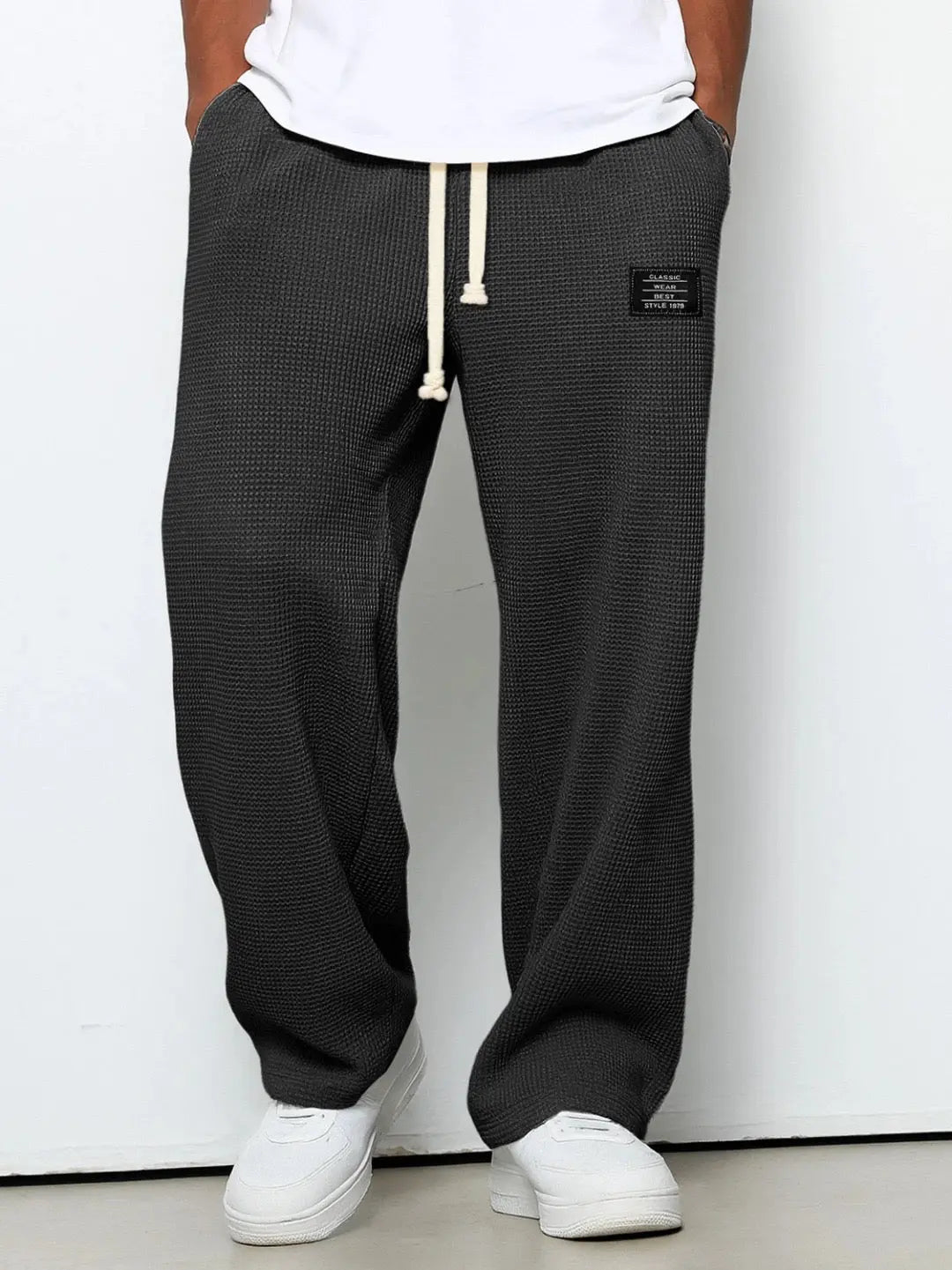 Wide Leg Drawstring Trousers for Men