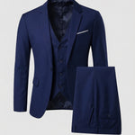 Wool Blend Three-Piece Suit Set for Men