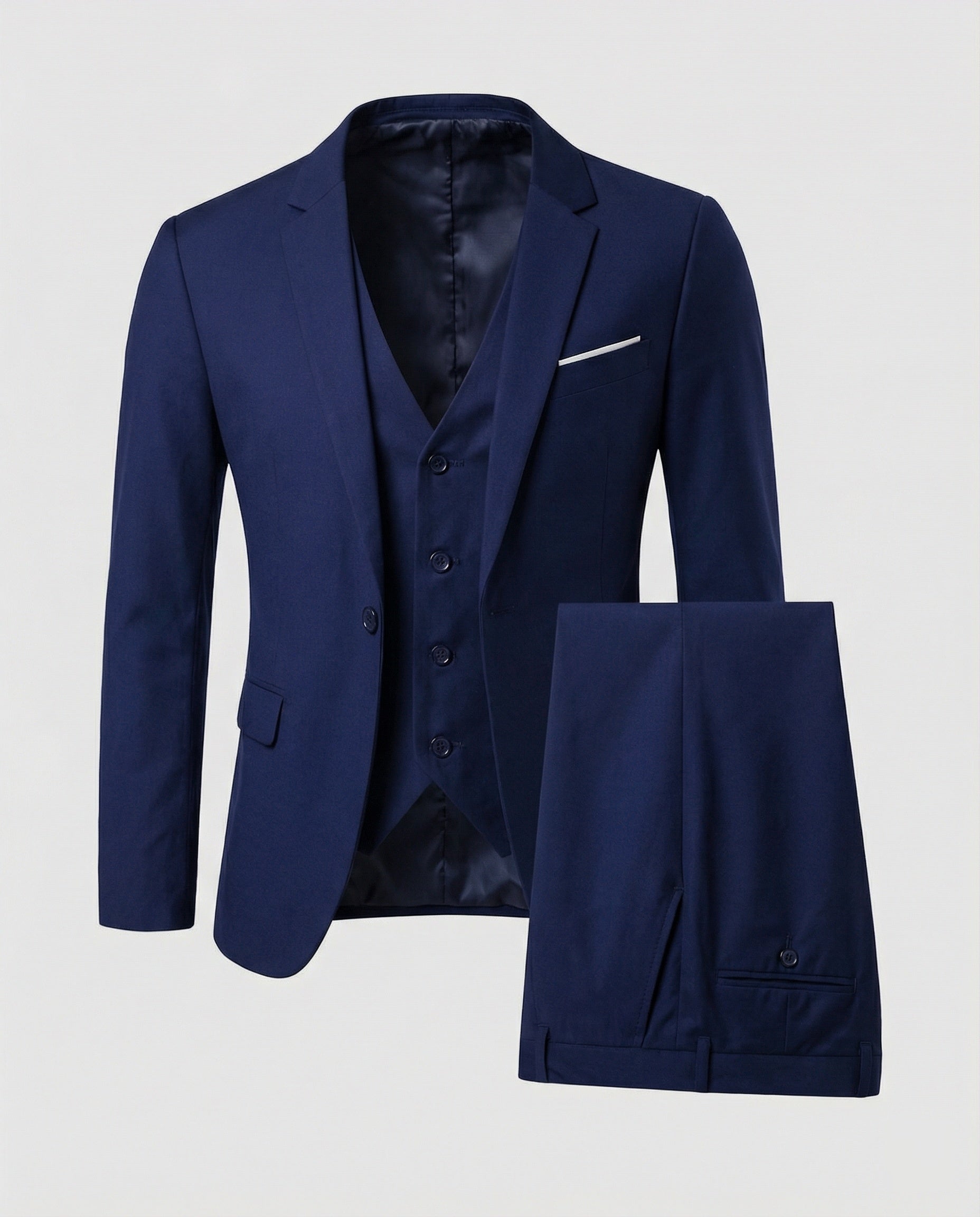 Wool Blend Three-Piece Suit Set for Men