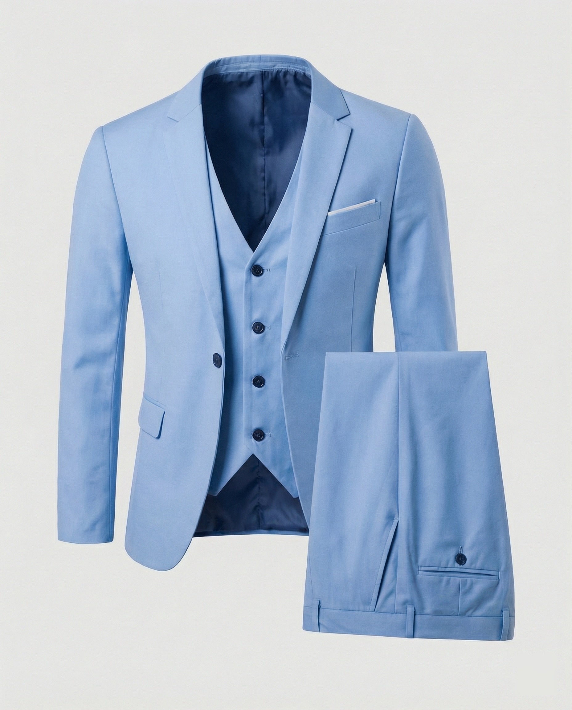 Wool Blend Three-Piece Suit Set for Men