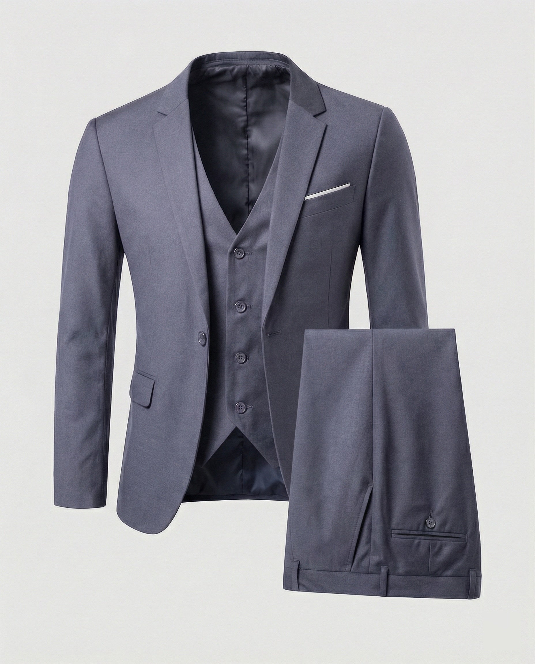 Wool Blend Three-Piece Suit Set for Men