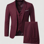 Wool Blend Three-Piece Suit Set for Men