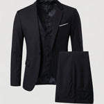 Wool Blend Three-Piece Suit Set for Men