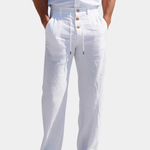 Linen Straight Leg Trousers for Men