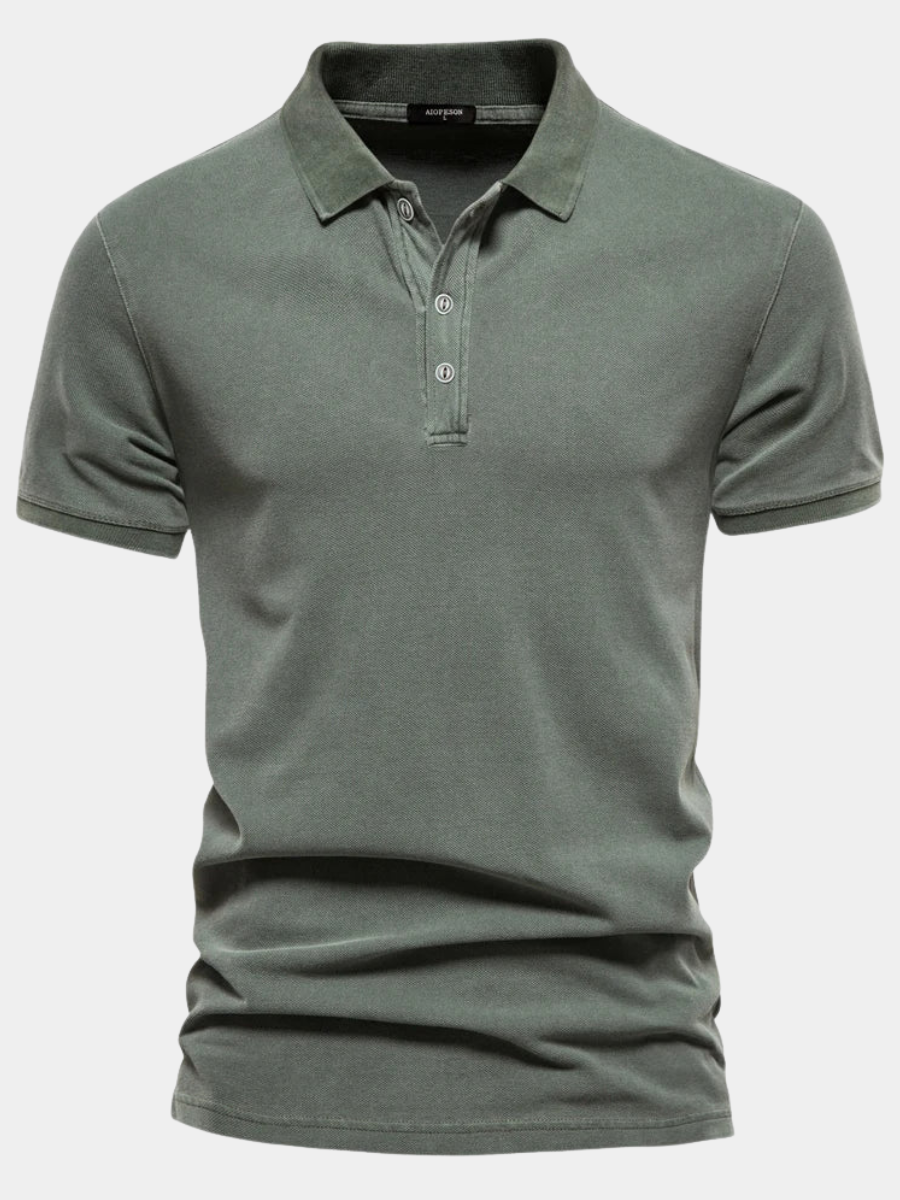 Cotton Half-Button Polo Shirt for Men