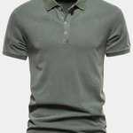 Cotton Half-Button Polo Shirt for Men