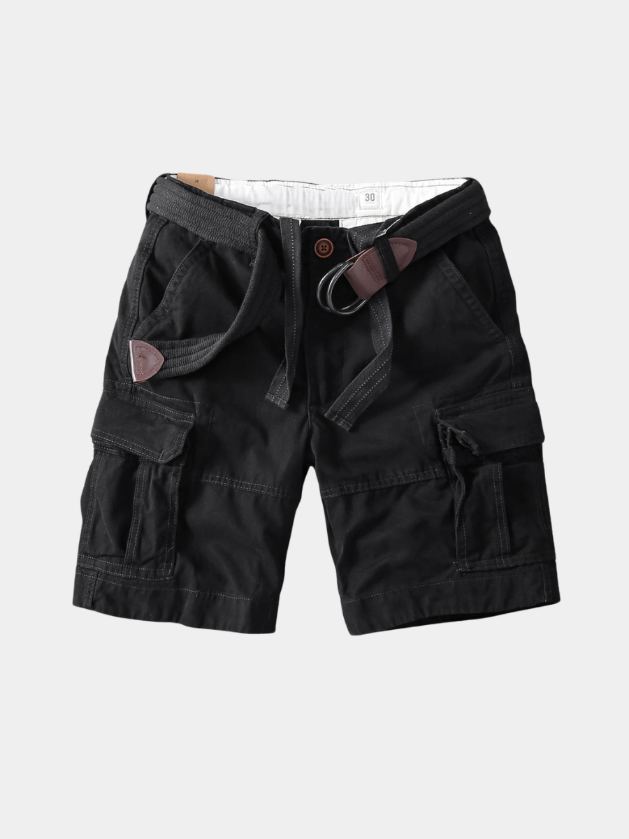 Cotton Cargo Shorts with Belt Loops for Men