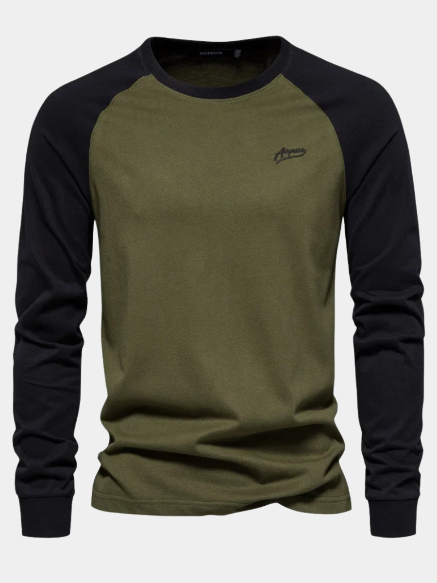 Raglan Long Sleeve Crew Neck Sweatshirt for Men