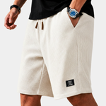 Waffle Knit Shorts with Drawstring for Men