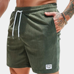 Ribbed Knit Elastic Waist Swim Shorts for Men
