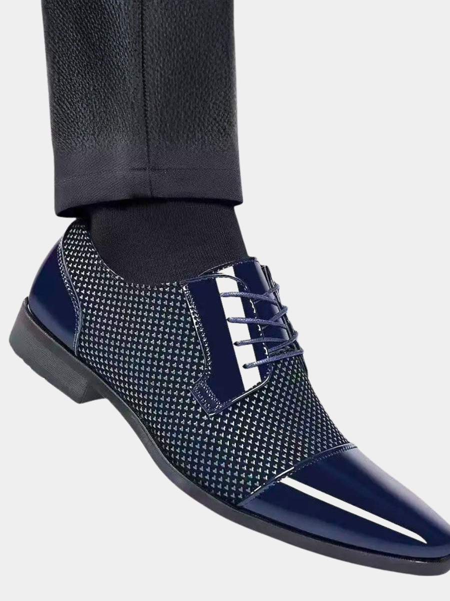 Patent Cap Toe Lace-Up Oxford for Men