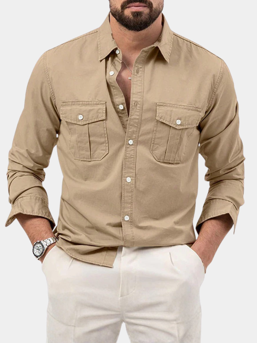 Wrinkle Resistant Button-Down Shirt for Men