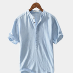 Short Sleeve Stand Collar Shirt for Men