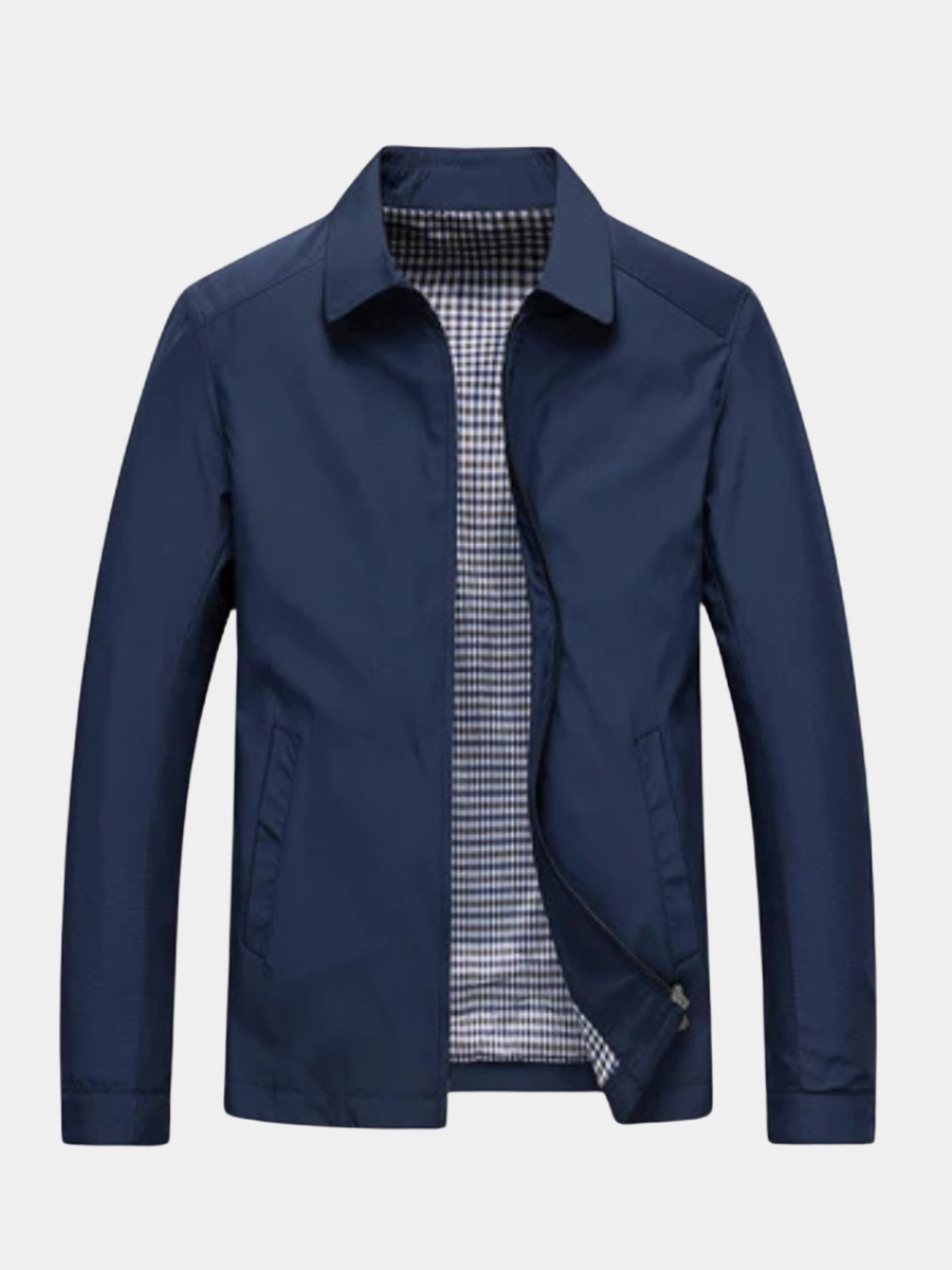 Collared Zip-Up Harrington Jacket for Men