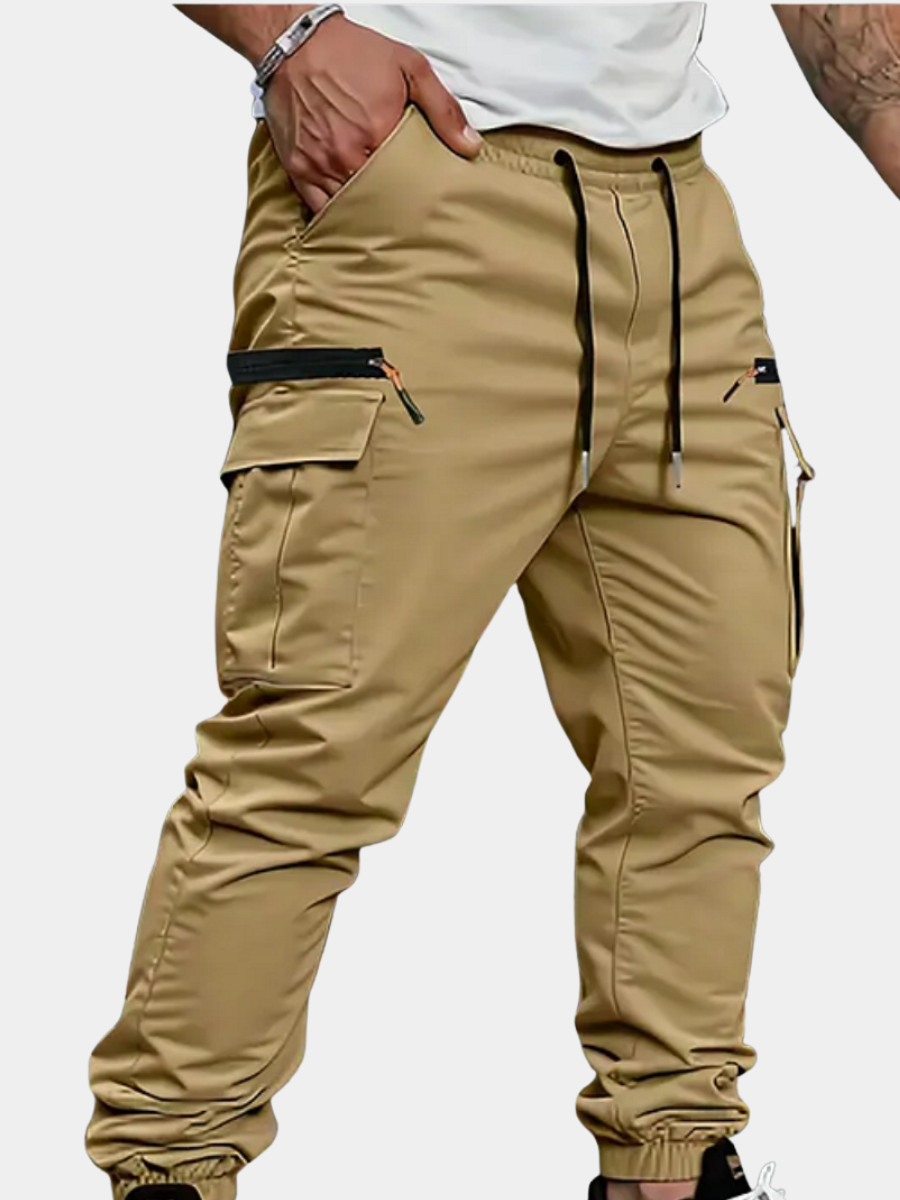 Cargo Jogger Trousers with Zip Pockets for Men