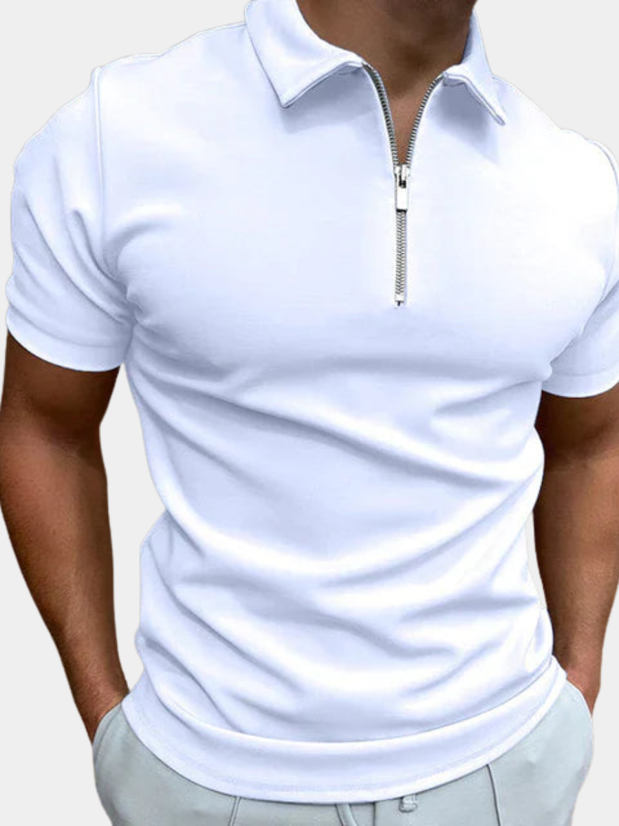 Short Sleeve Zip Polo Shirt for Men