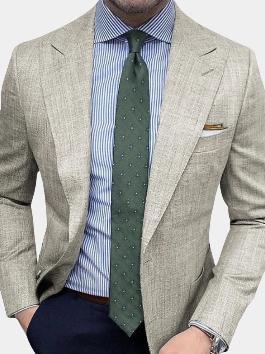 Textured Single-Breasted Blazer for Men