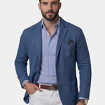 Linen Single-Breasted Blazer for Men
