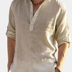 Linen Henley Shirt for Men