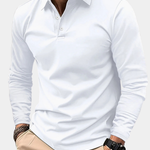 Long Sleeve Collared Polo Shirt for Men