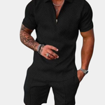 Zip Polo Short Set for Men