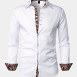 Slim Fit Paisley Button-Down Shirt for Men