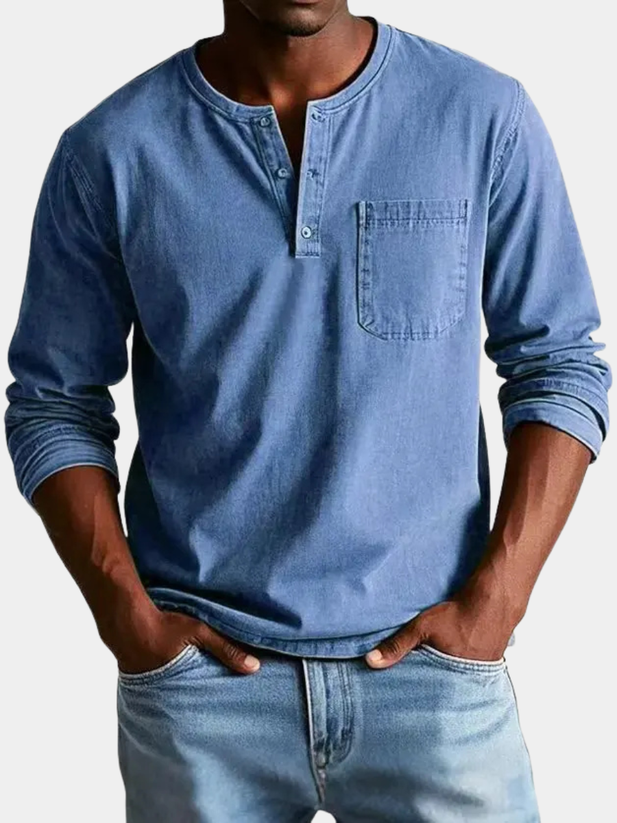 Henley Long Sleeve Shirt for Men