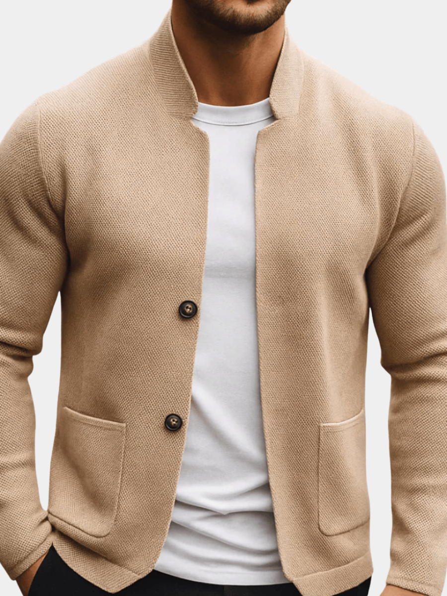 Button-Up Knit Cardigan for Men
